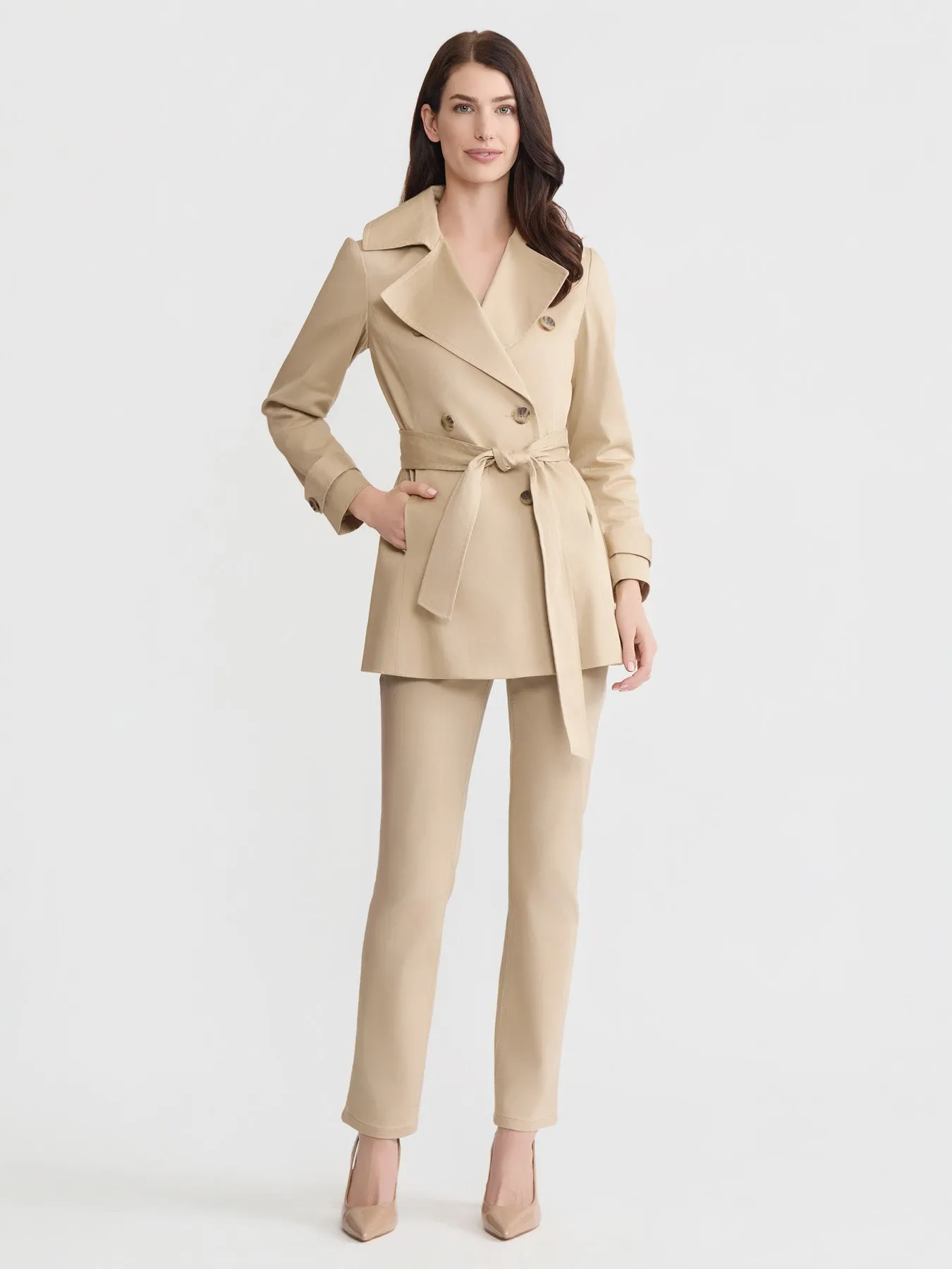 Double Breasted Trench Coat, Stretch Sateen sold by Jones New York product image thumbnail 4