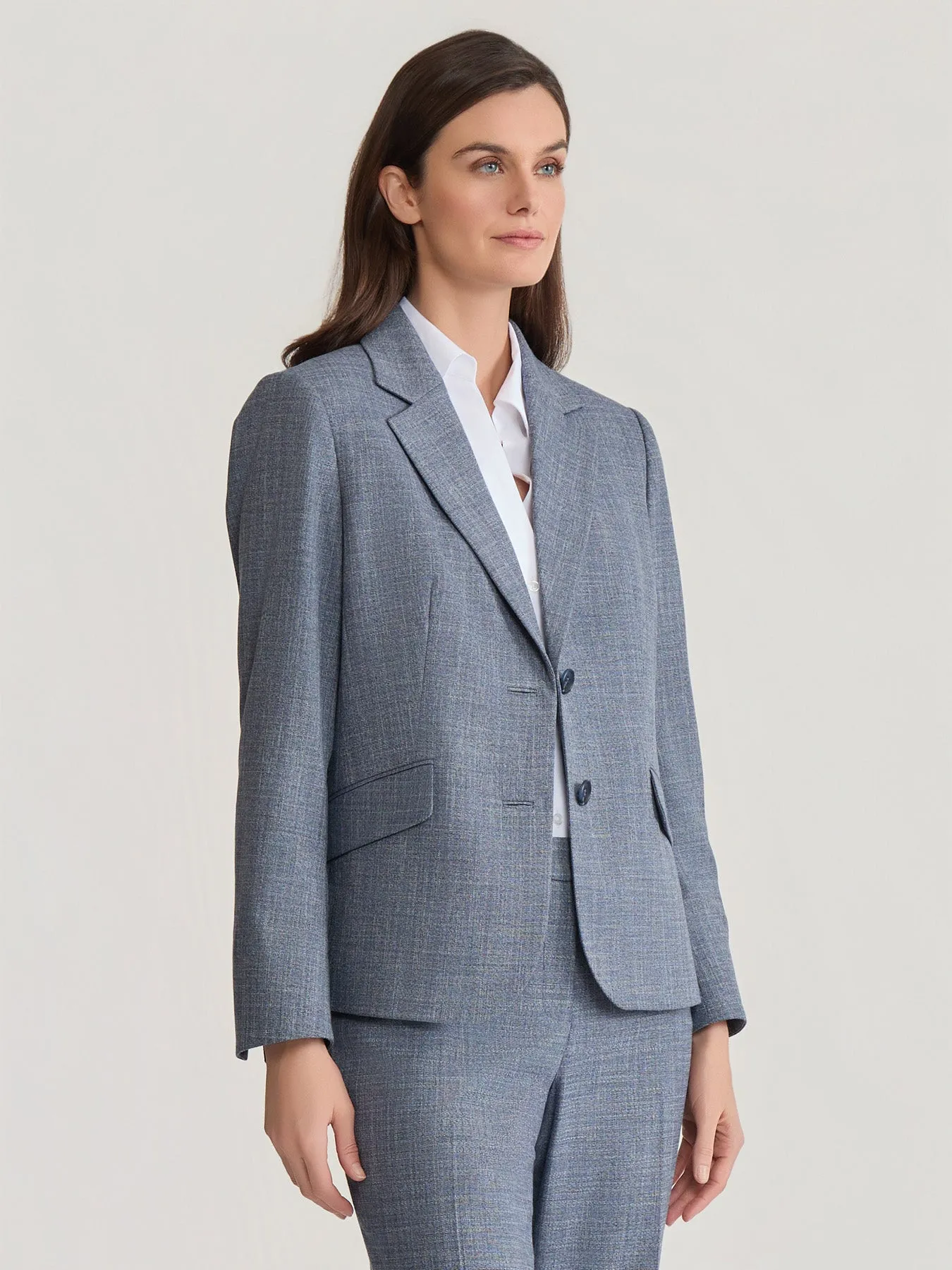 Two Button Notch Collar Jacket, Melange sold by Jones New York product image thumbnail 2