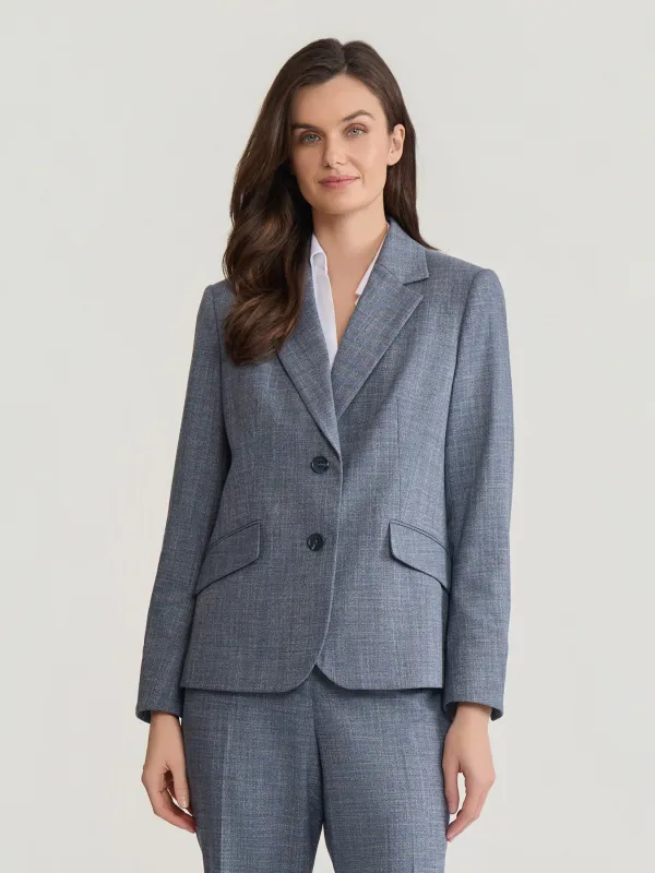 Two Button Notch Collar Jacket, Melange sold by Jones New York