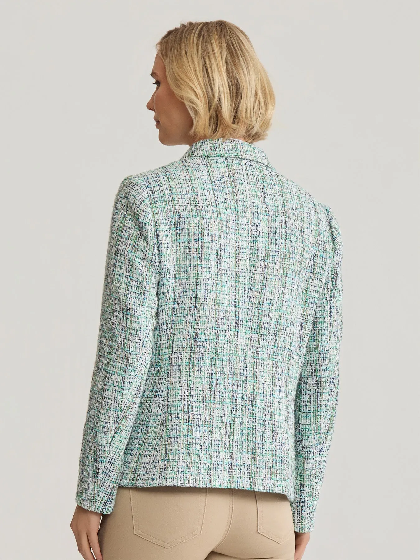 Faux Double Breasted Jacket with Flap Pockets, Tweed sold by Jones New York product image thumbnail 5