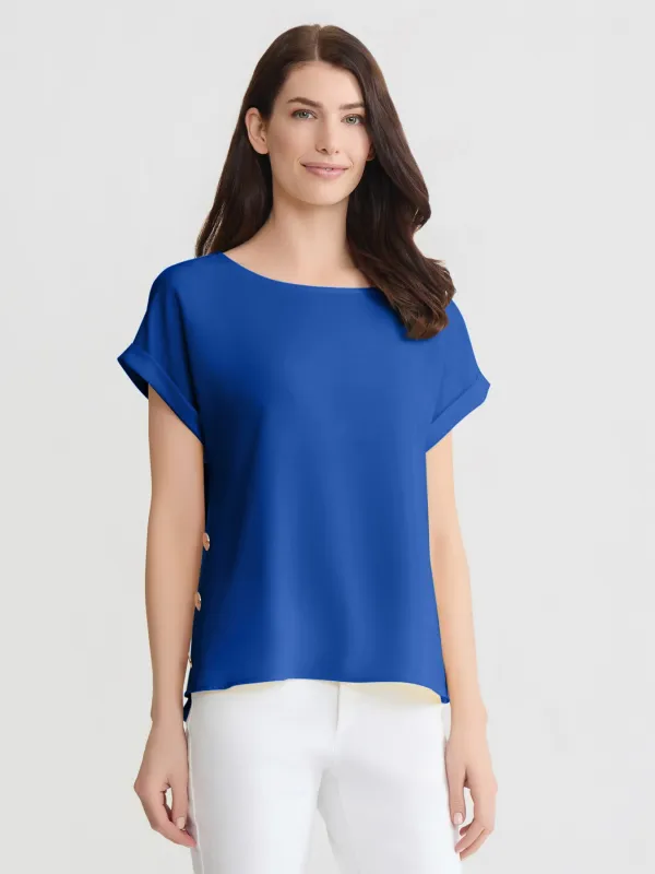 Side Button Blouse, Jasper Crepe sold by Jones New York