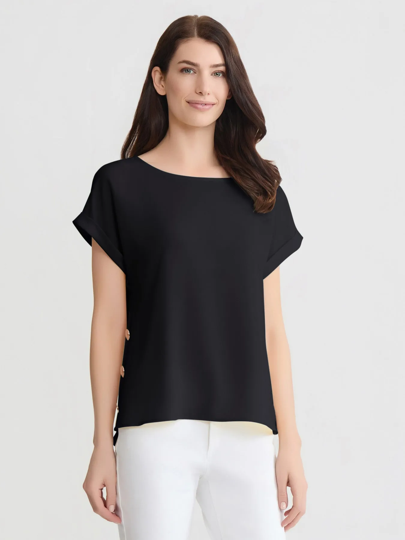 Side Button Blouse, Jasper Crepe sold by Jones New York