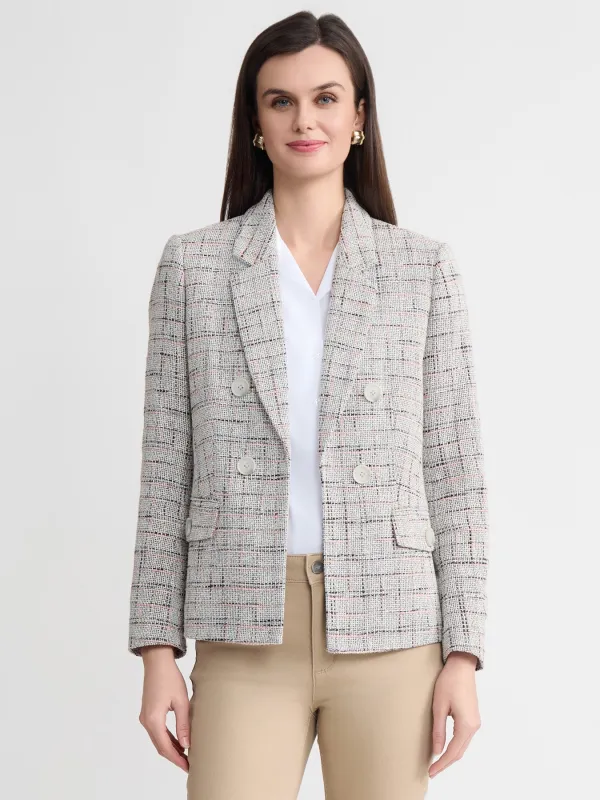 Faux Double Breasted Jacket, Tweed made by Jones New York