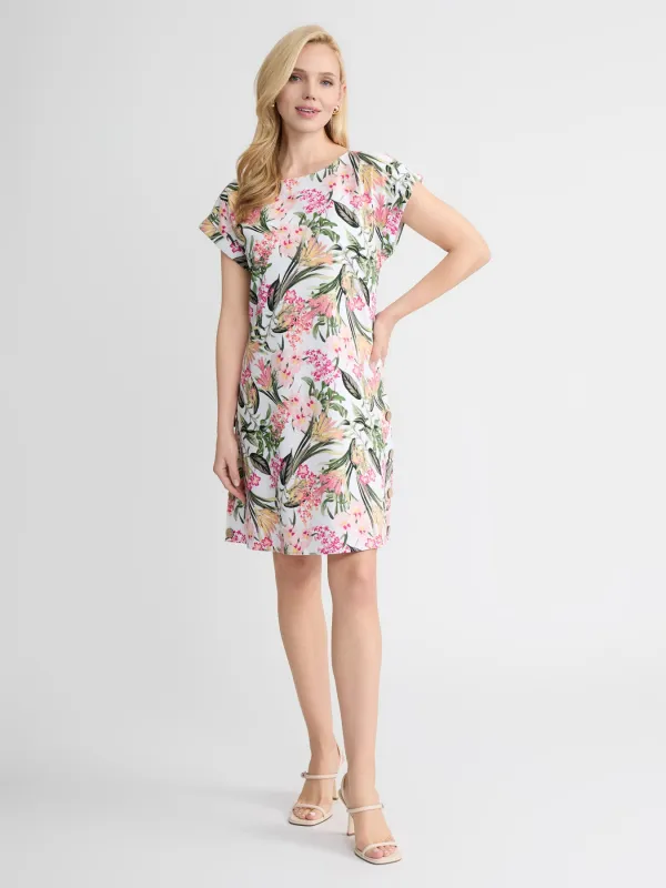 Short Sleeve Swing Dress, Linen Viscose sold by Jones New York