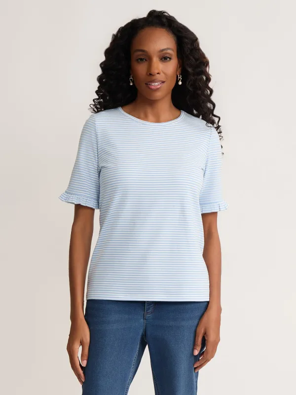 Plus Elbow Ruffle Sleeve Top made by Jones New York
