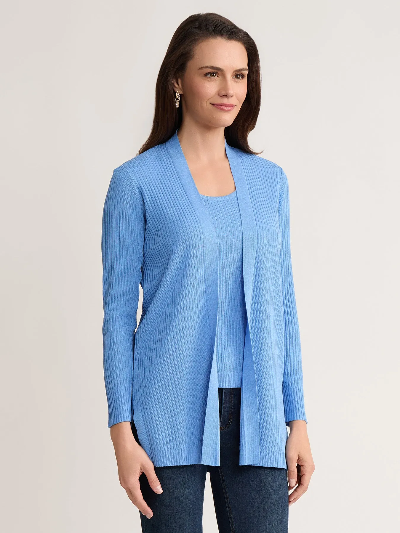 Sutton Cardigan, Ribbed Knit sold by Jones New York product image thumbnail 2