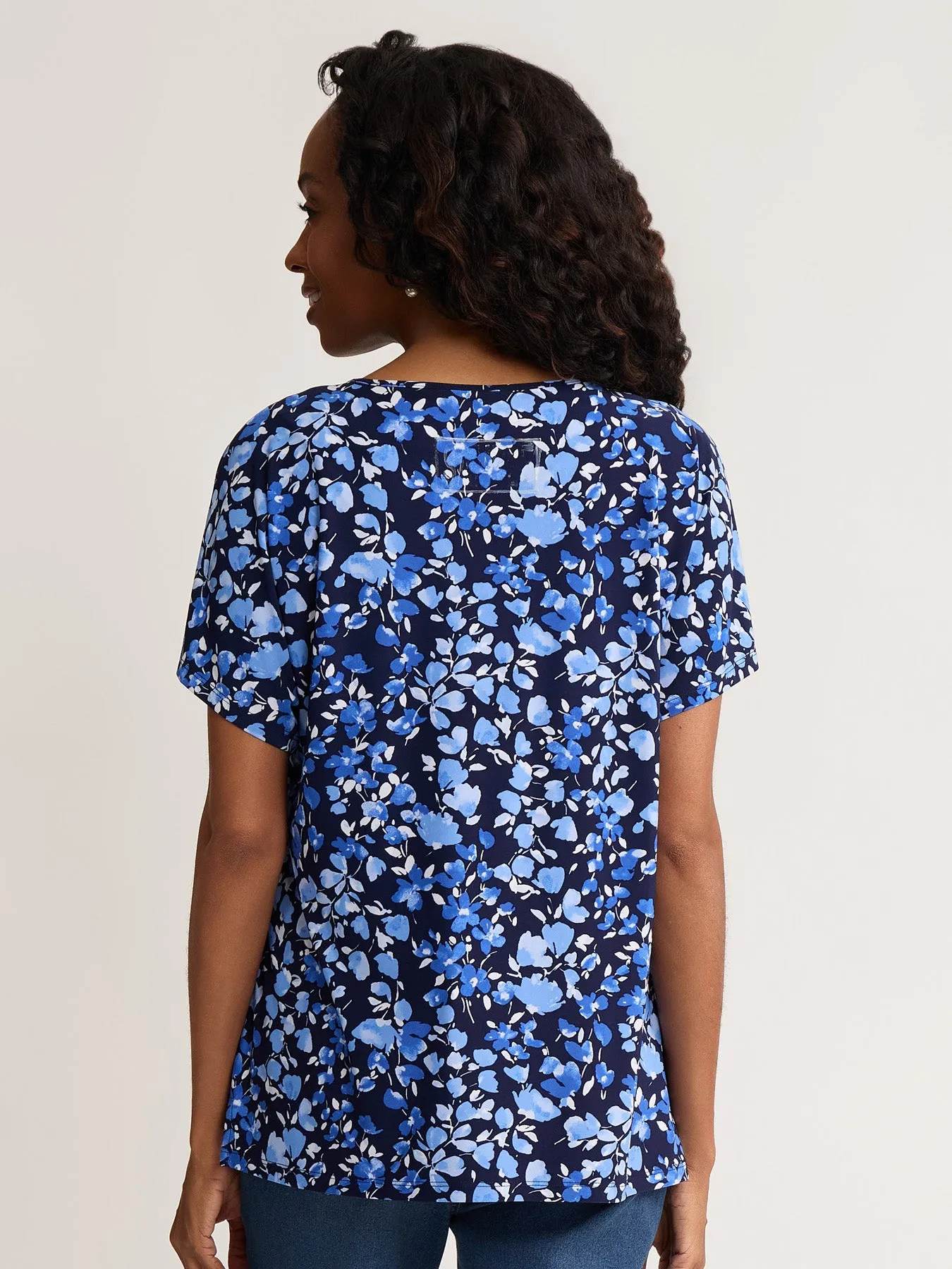 Keyhole Petal Print Top, Jersey Knit sold by Jones New York product image thumbnail 4