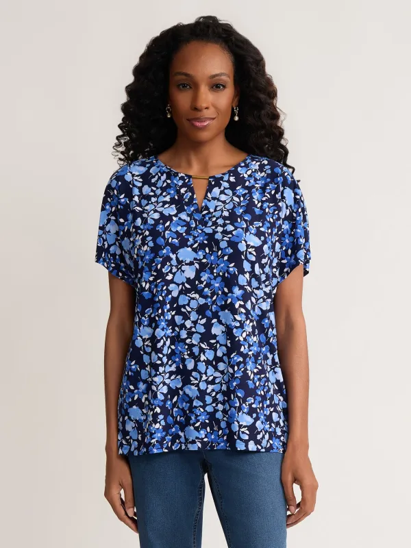Keyhole Petal Print Top, Jersey Knit made by Jones New York