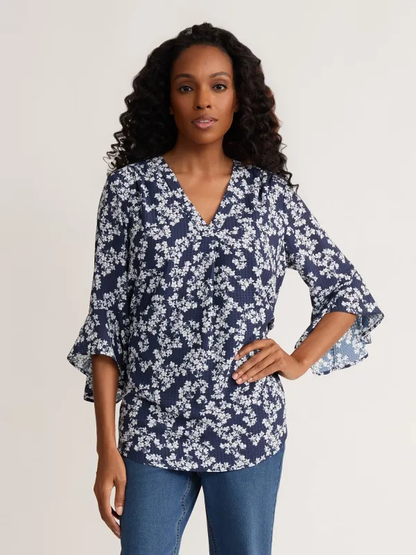 Plus Flutter Sleeve Blouse made by Jones New York