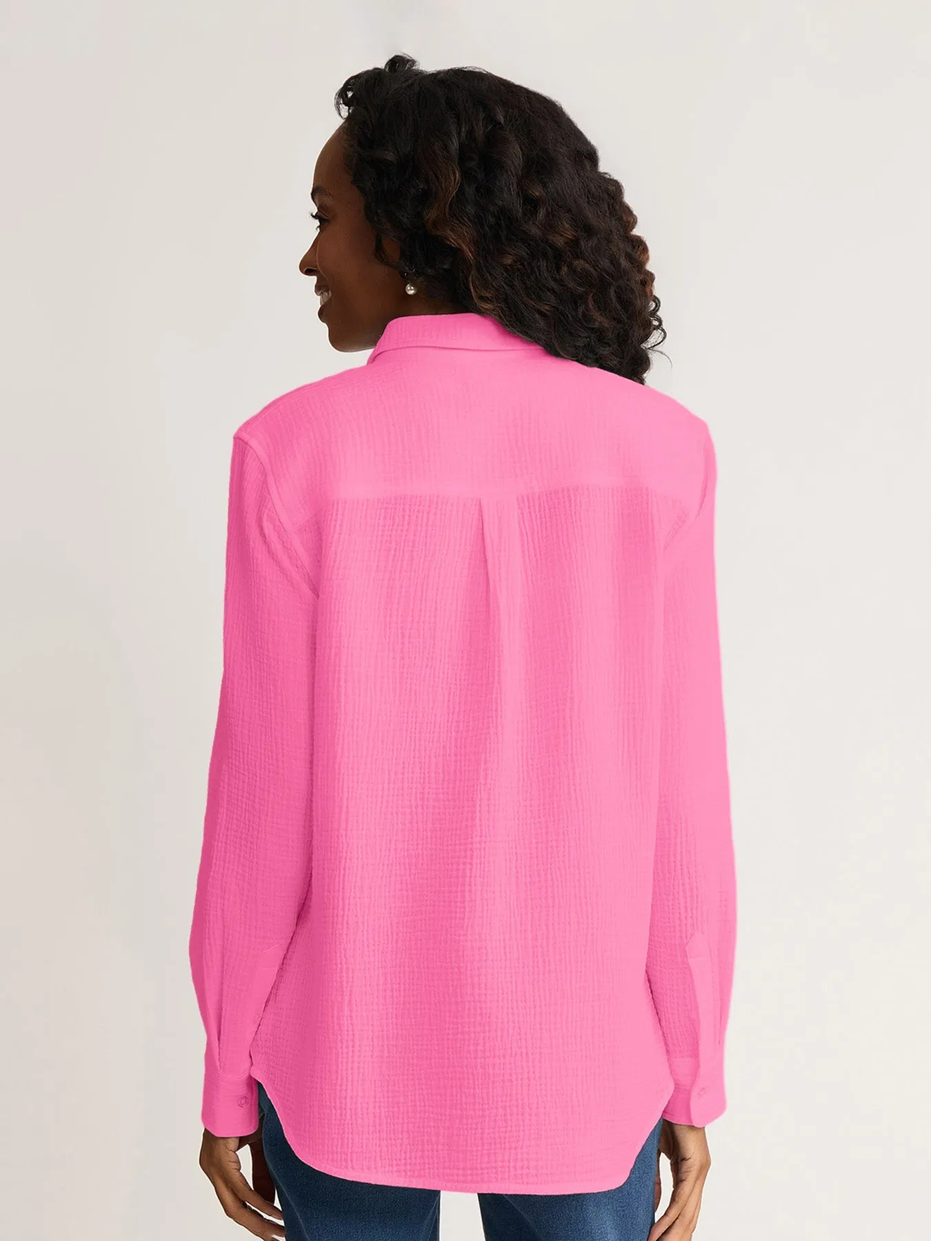 Button Front Shirt, Cotton Gauze sold by Jones New York product image thumbnail 4