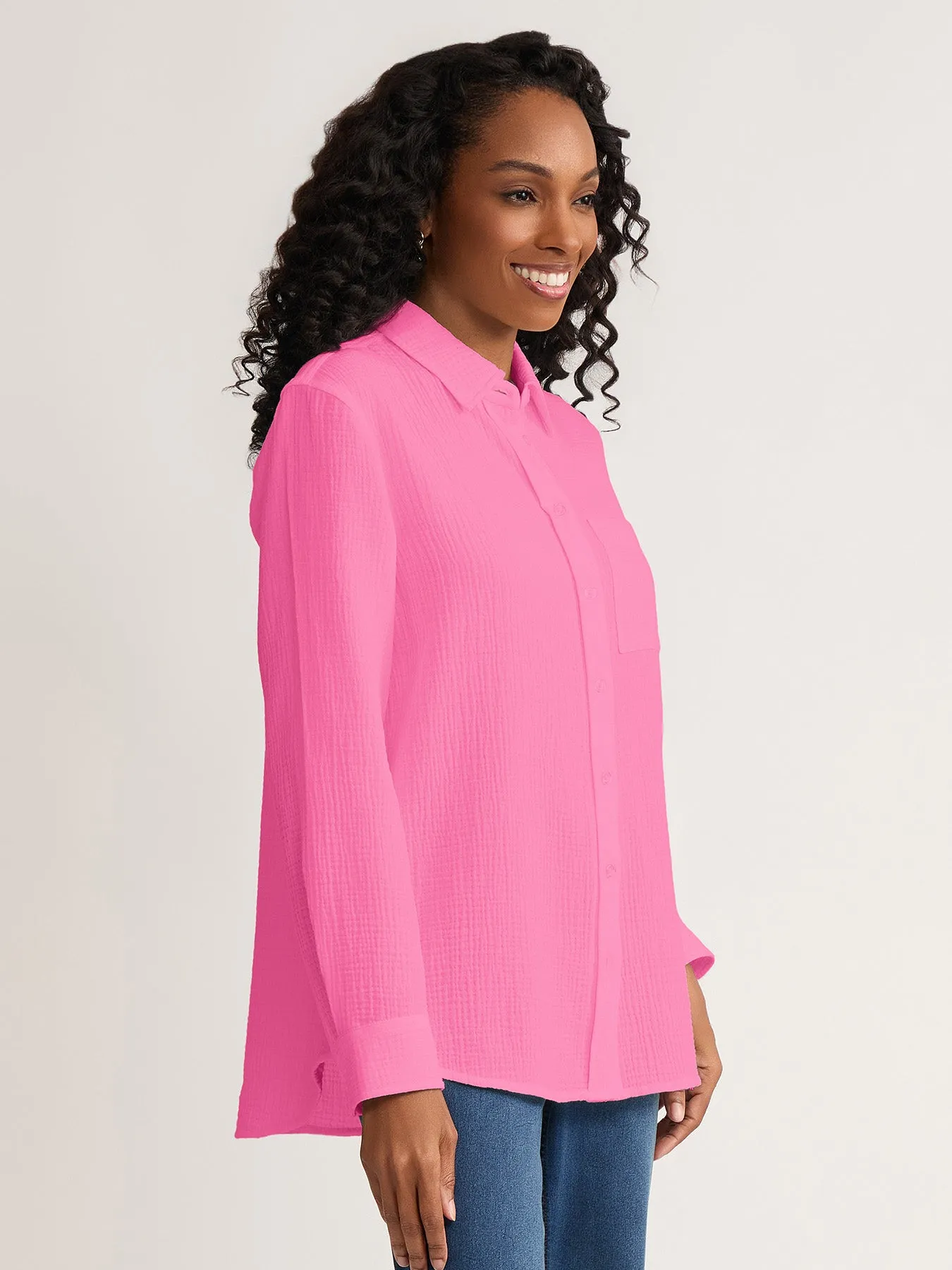 Button Front Shirt, Cotton Gauze sold by Jones New York product image thumbnail 2