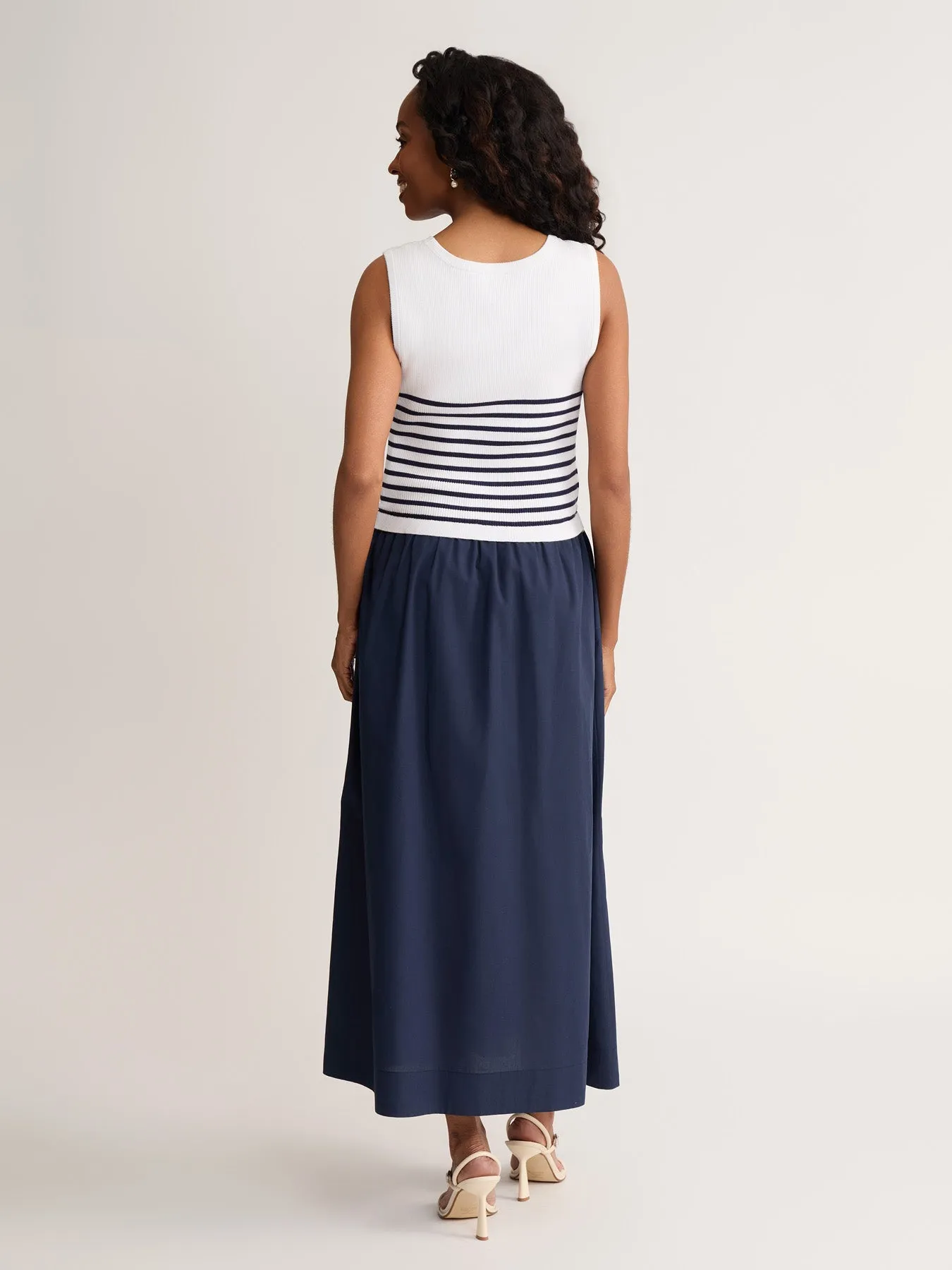 Mixed Media Striped Tank Maxi Dress sold by Jones New York product image thumbnail 5