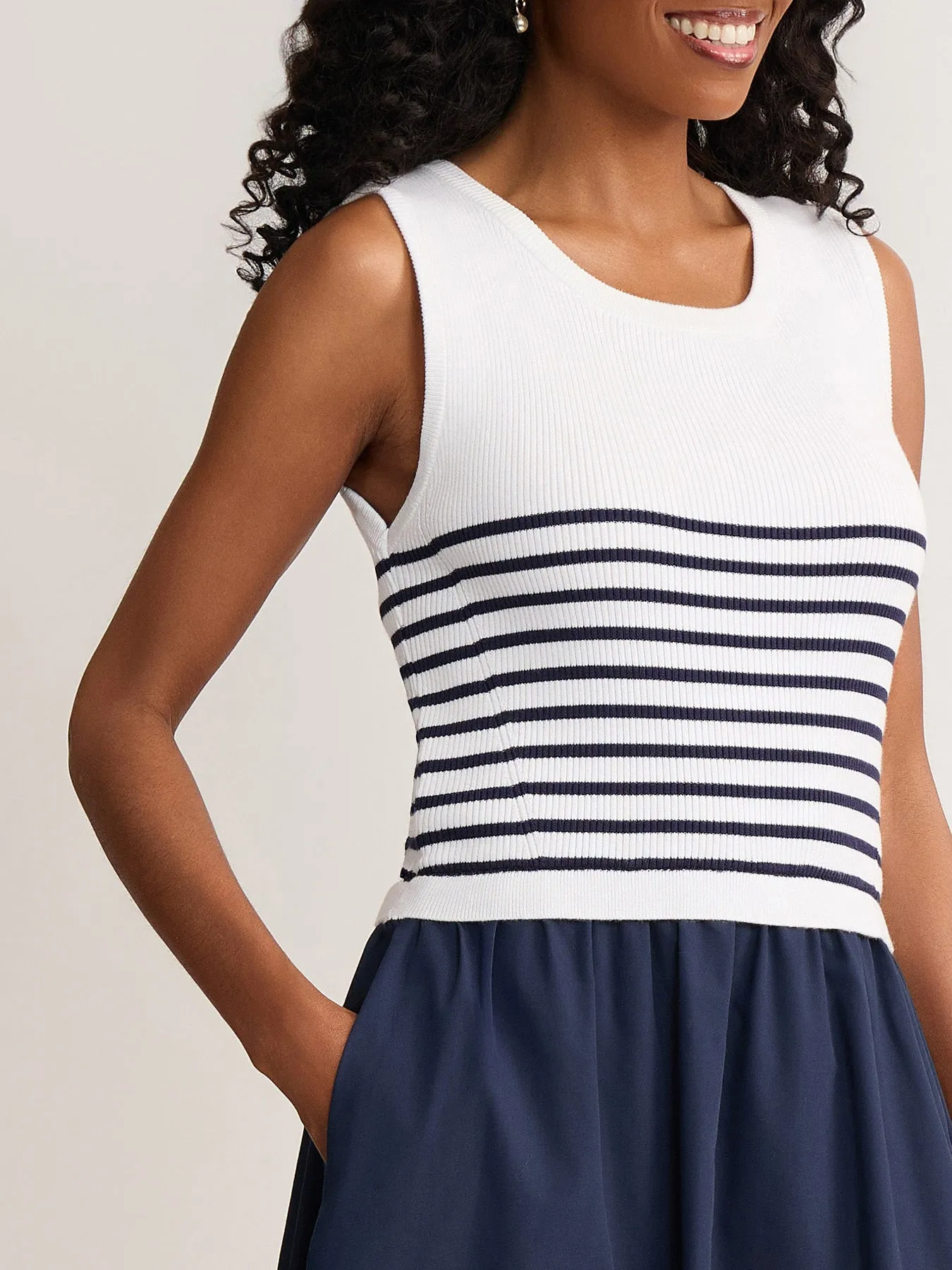 Mixed Media Striped Tank Maxi Dress sold by Jones New York product image thumbnail 4