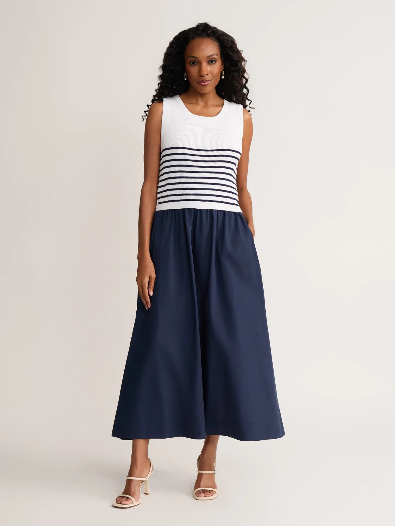 Mixed Media Striped Tank Maxi Dress sold by Jones New York product image thumbnail 2