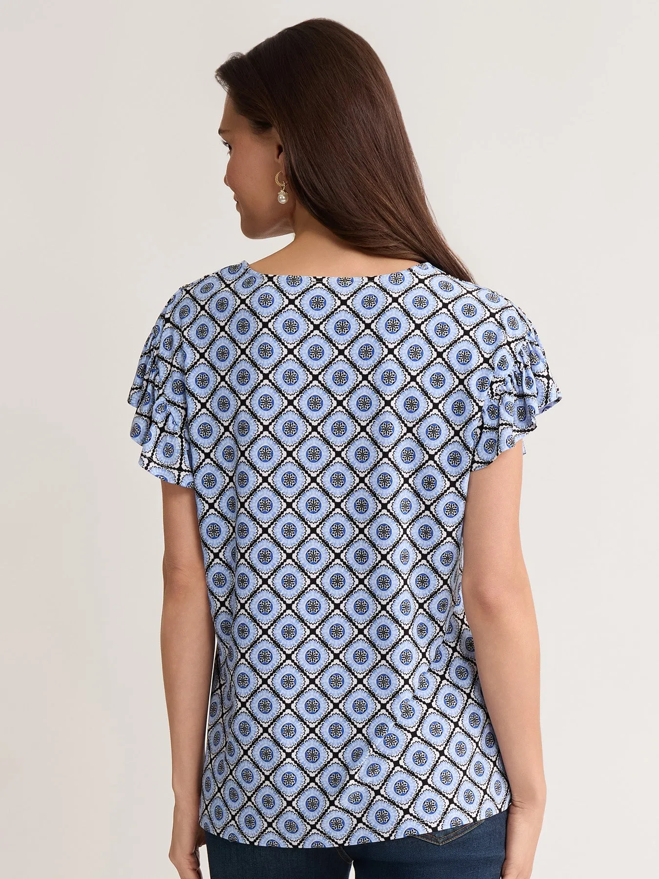 Petite Flutter Sleeve Top, Jersey Knit sold by Jones New York product image thumbnail 4