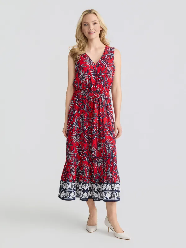 Plus Smocked Waist Tiered Maxi Dress, Printed Crepe made by Jones New York