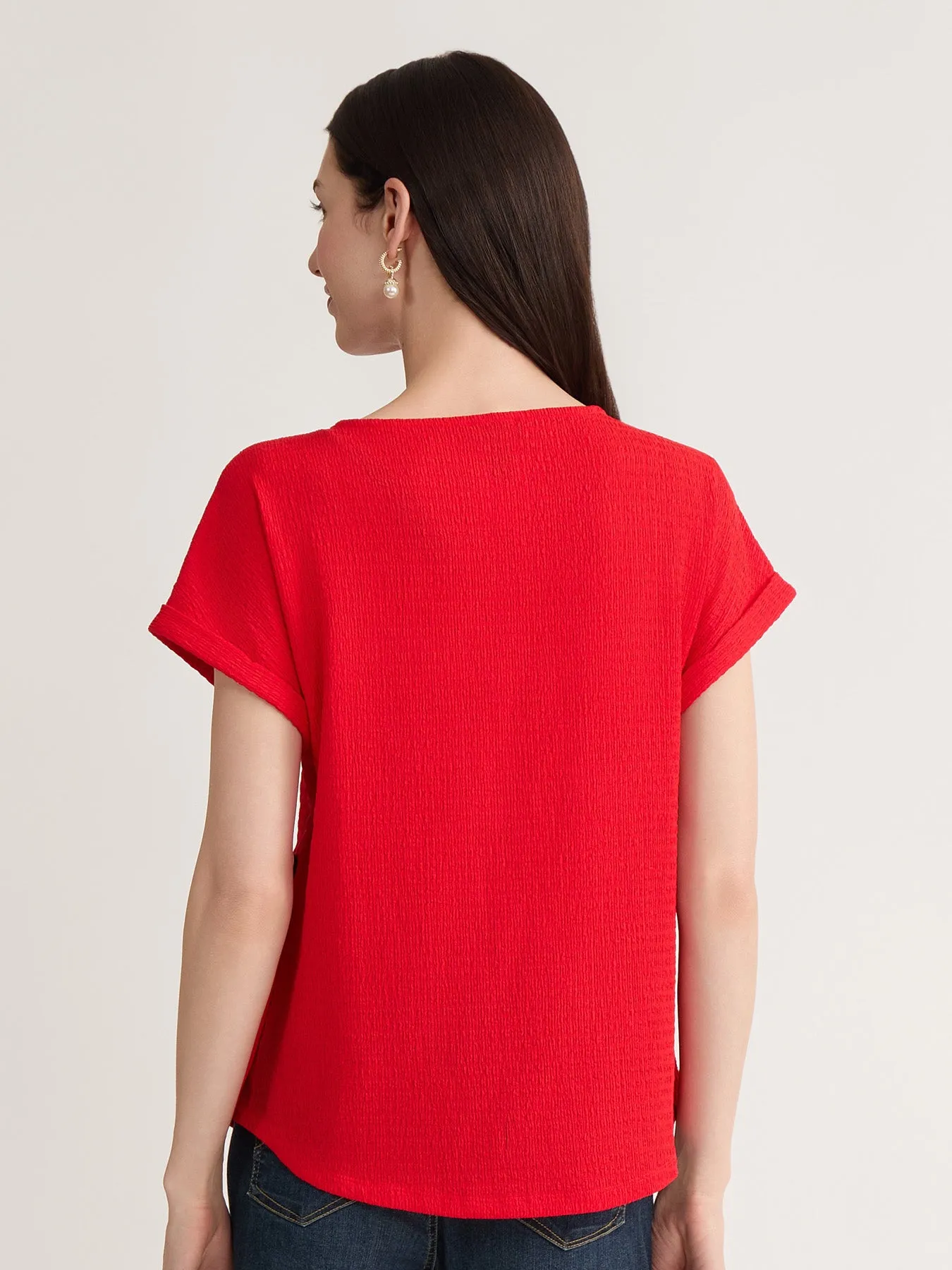 Side Button Blouse, Seabreeze Crinkle sold by Jones New York product image thumbnail 4