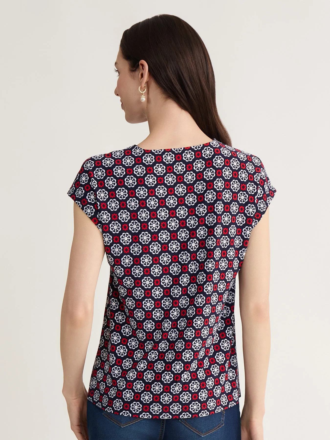 Keyhole Cap Sleeve Top, Jersey Knit sold by Jones New York product image thumbnail 4