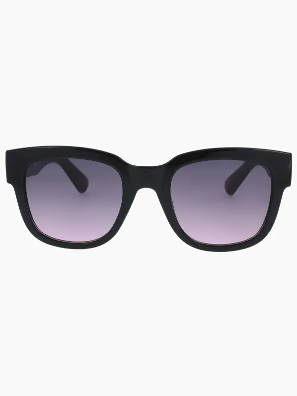 Rounded Square Sunglasses, Black/Purple Tortoise Shell made by Jones New York