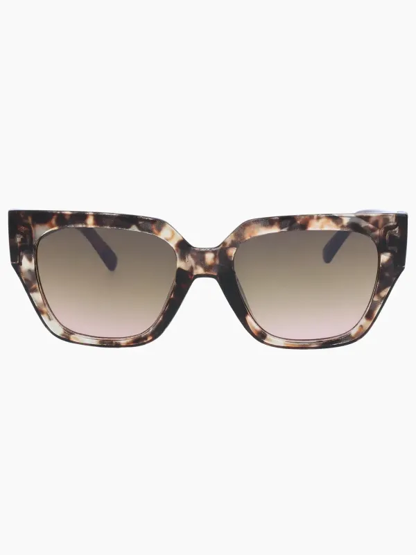 Sculpted Square Sunglasses, Crystal Pink Tortoise Shell made by Jones New York