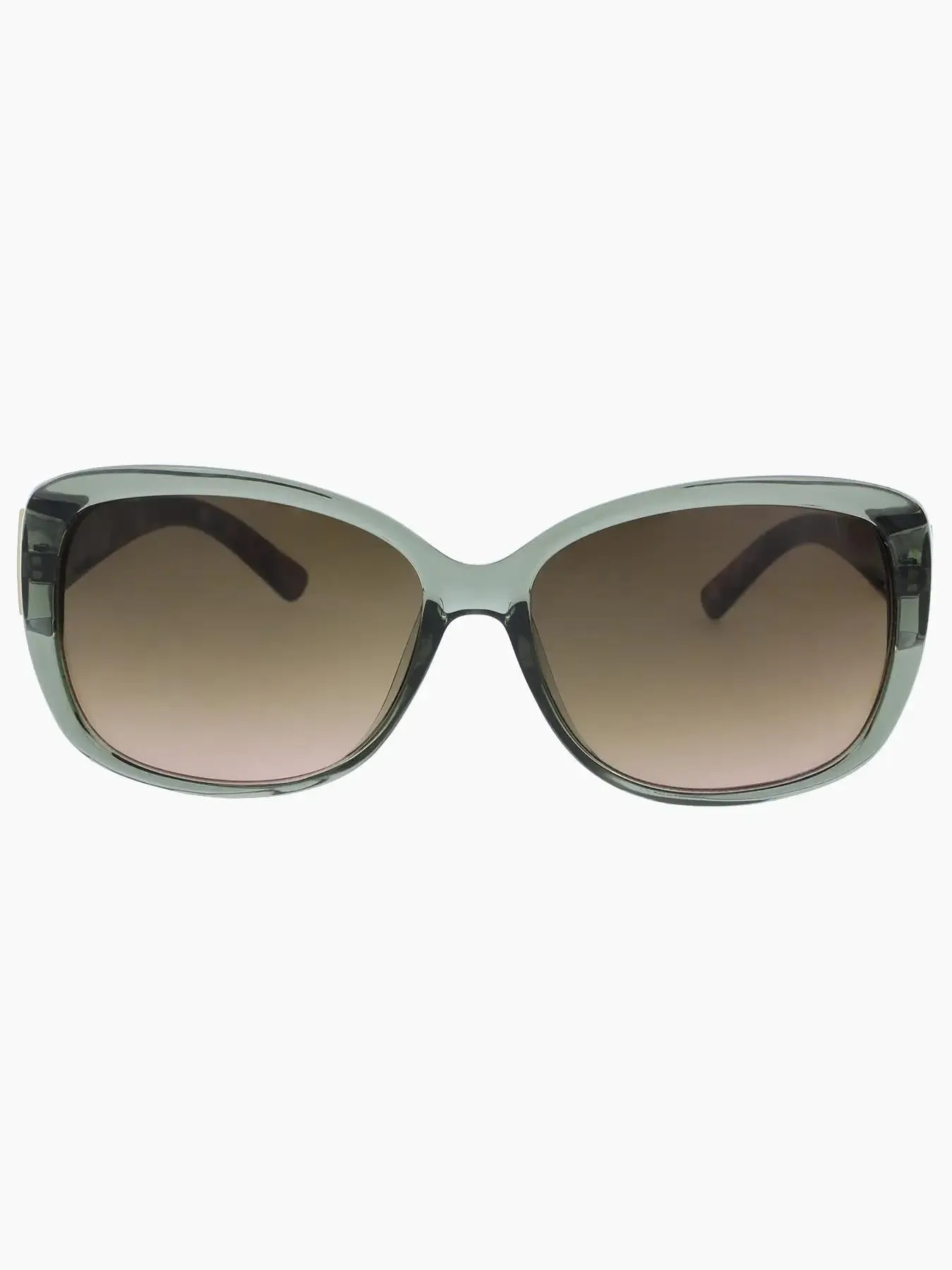 Rectangle Sunglasses, Crystal Green Tortoise Shell sold by Jones New York