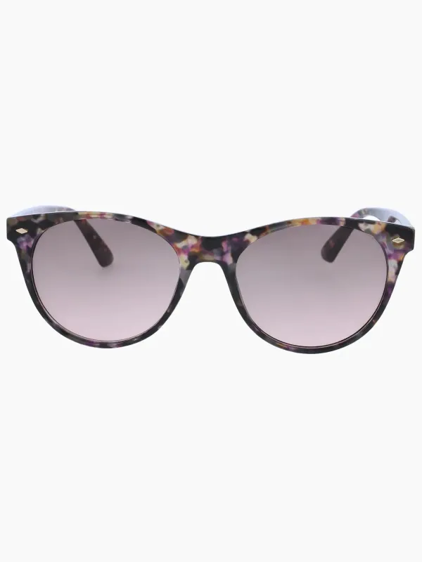 Round Lens Sunglasses, Purple Tortoise Shell made by Jones New York