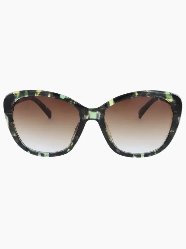 Cateye Sunglasses, Brown/Blue Tortoise Shell made by Jones New York