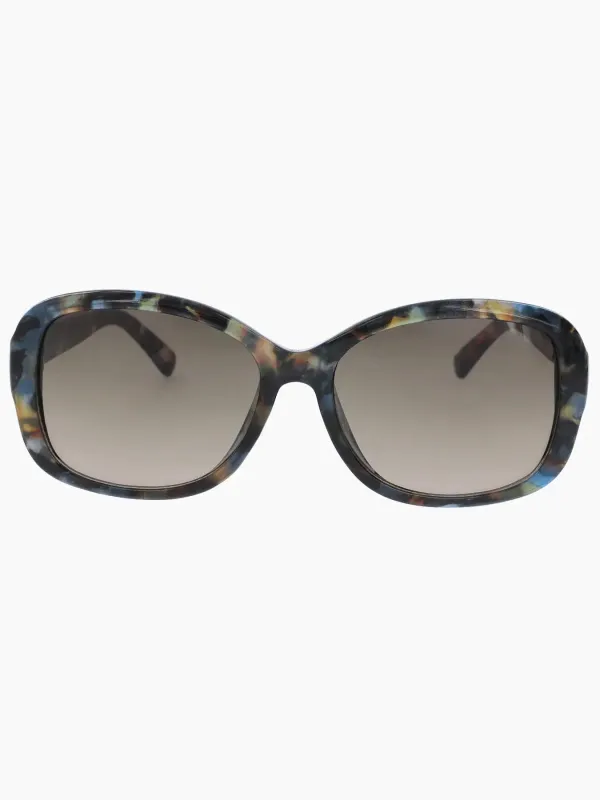 Soft Rectangle Sunglasses , Aqua/Gold Tortoise Shell made by Jones New York