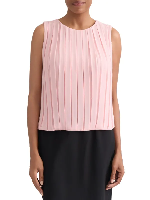 Pleated Sleeveless Blouse, Chiffon made by Jones New York