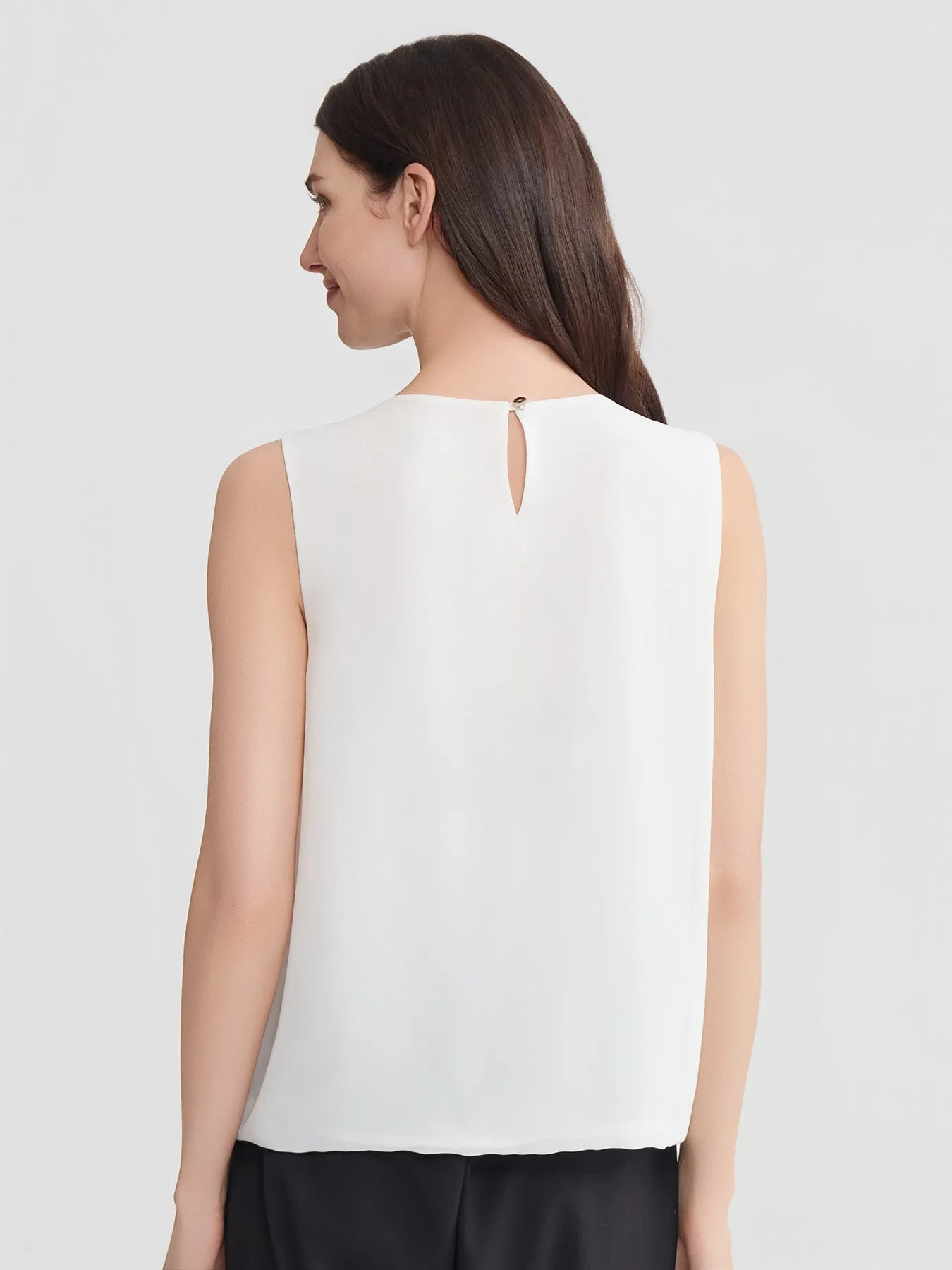 Pleated Sleeveless Blouse, Chiffon sold by Jones New York product image thumbnail 4