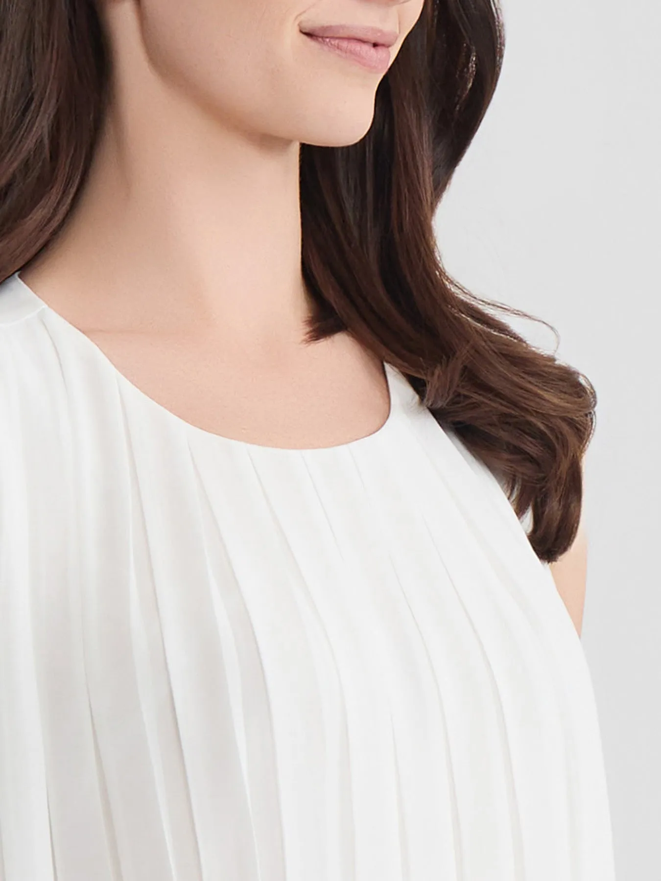 Pleated Sleeveless Blouse, Chiffon sold by Jones New York product image thumbnail 3