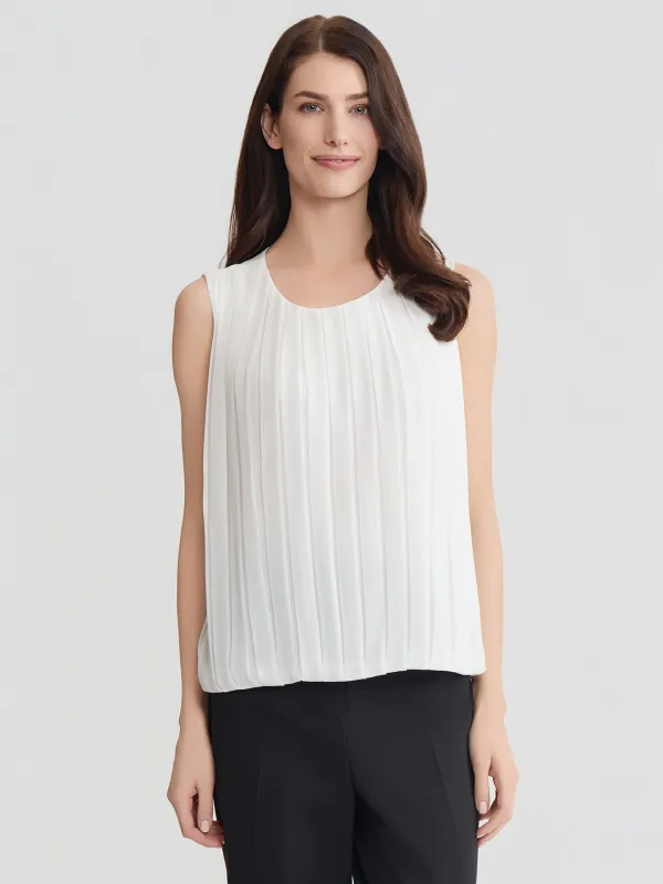 Pleated Sleeveless Blouse, Chiffon made by Jones New York