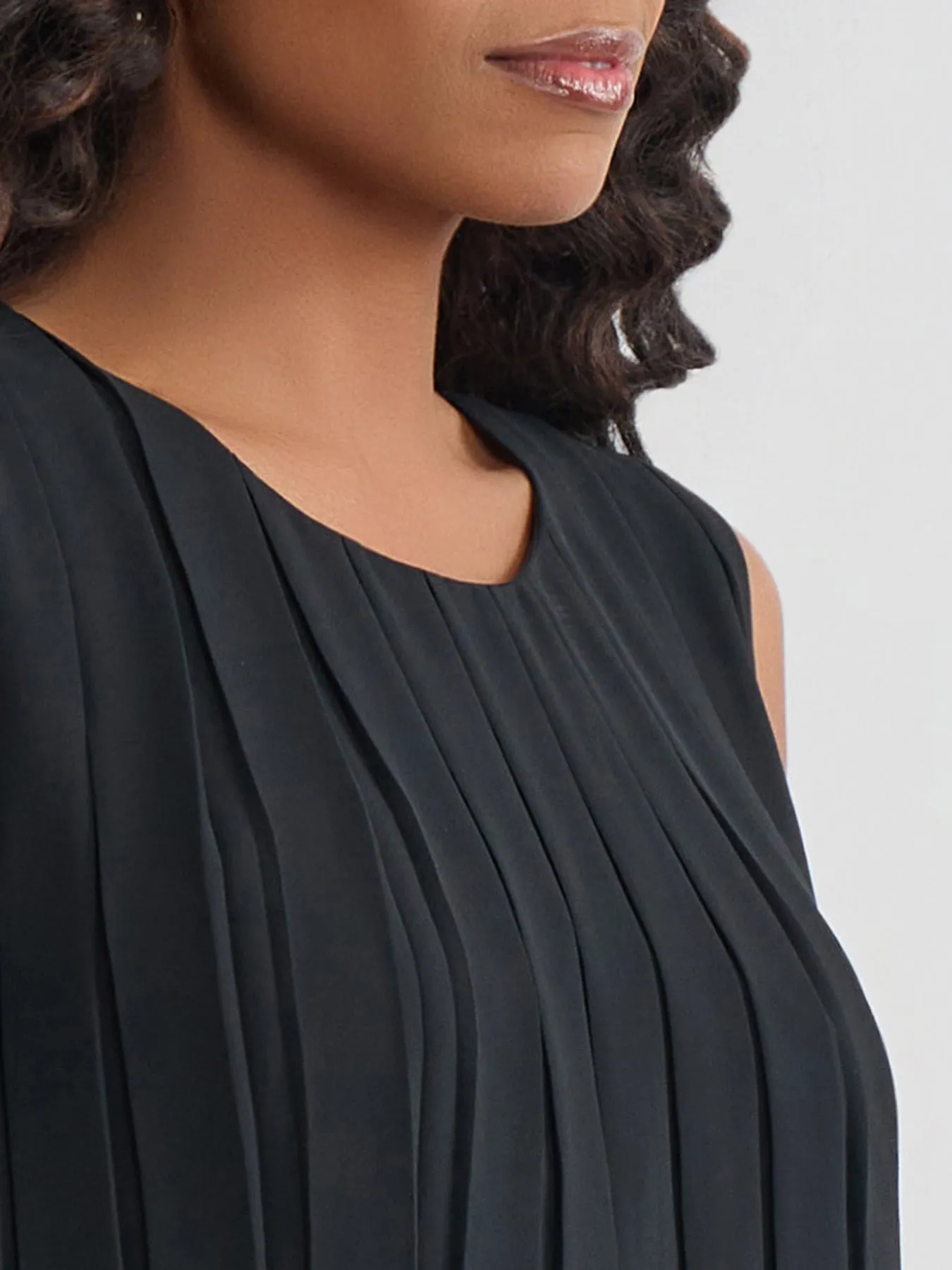 Pleated Sleeveless Blouse, Chiffon sold by Jones New York product image thumbnail 3