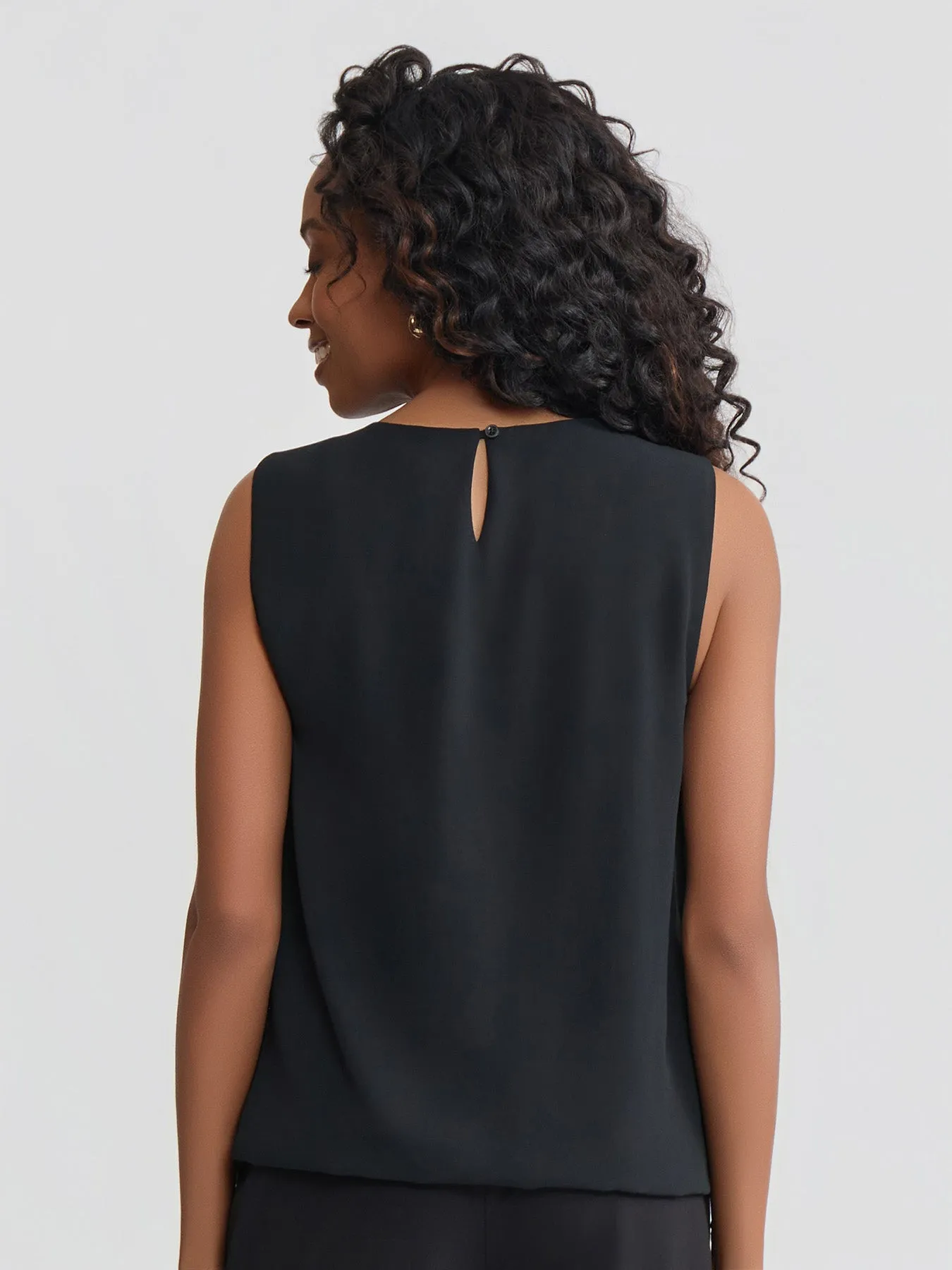Pleated Sleeveless Blouse, Chiffon sold by Jones New York product image thumbnail 4