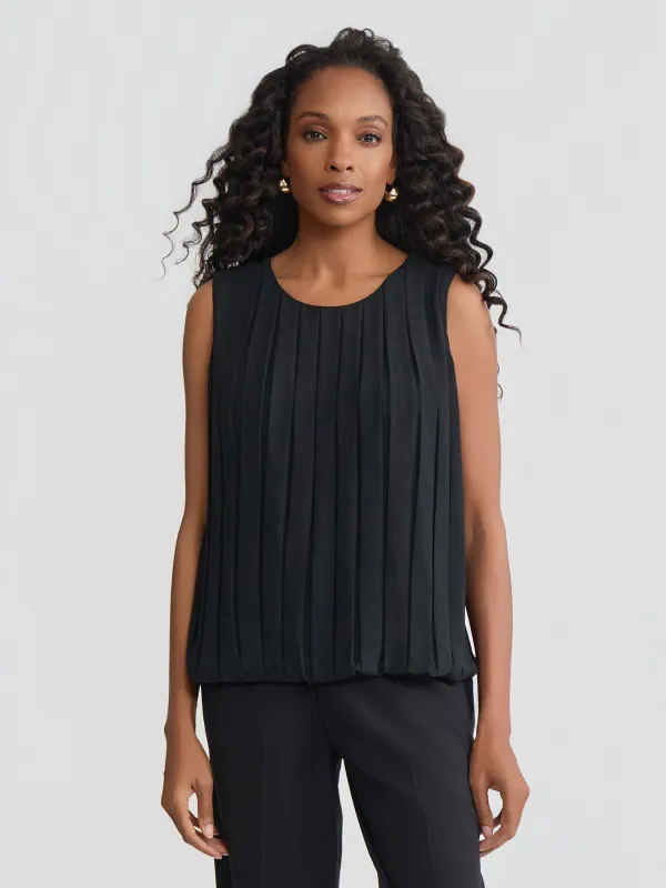 Pleated Sleeveless Blouse, Chiffon made by Jones New York