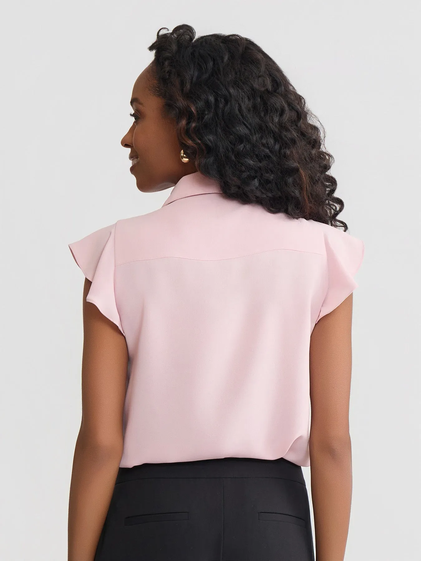 Ruffle Front Blouse, Crepe de Chine sold by Jones New York product image thumbnail 4
