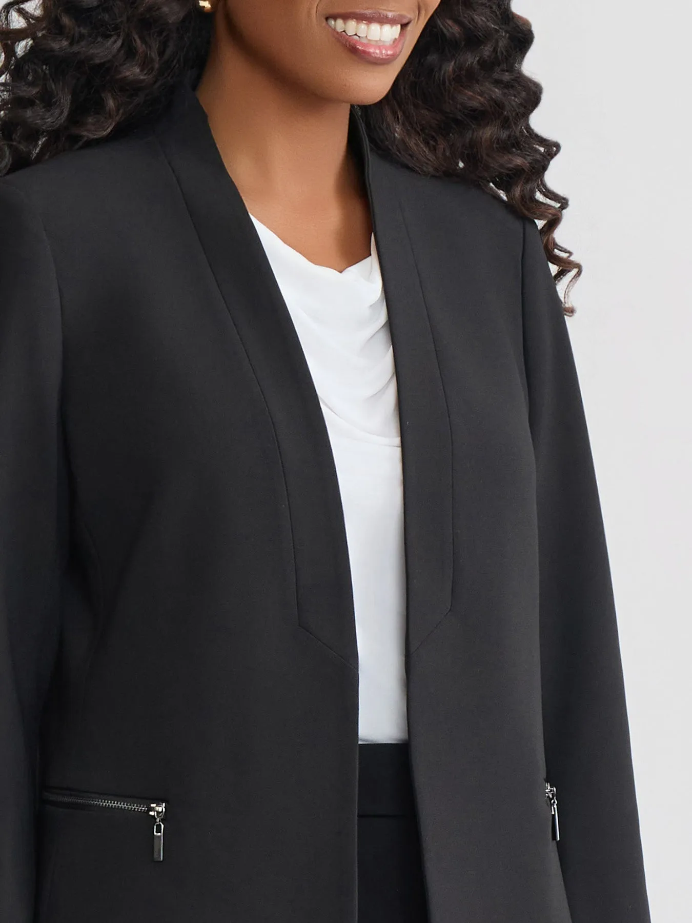 Modern Zip Pocket Jacket, Liberty Stretch sold by Jones New York product image thumbnail 3