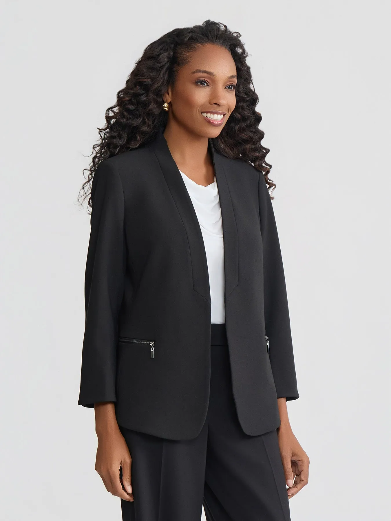 Modern Zip Pocket Jacket, Liberty Stretch sold by Jones New York product image thumbnail 2