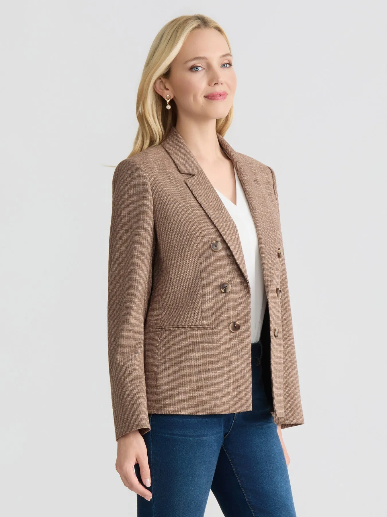 Faux Double Breasted Jacket, Basket Weave sold by Jones New York product image thumbnail 3