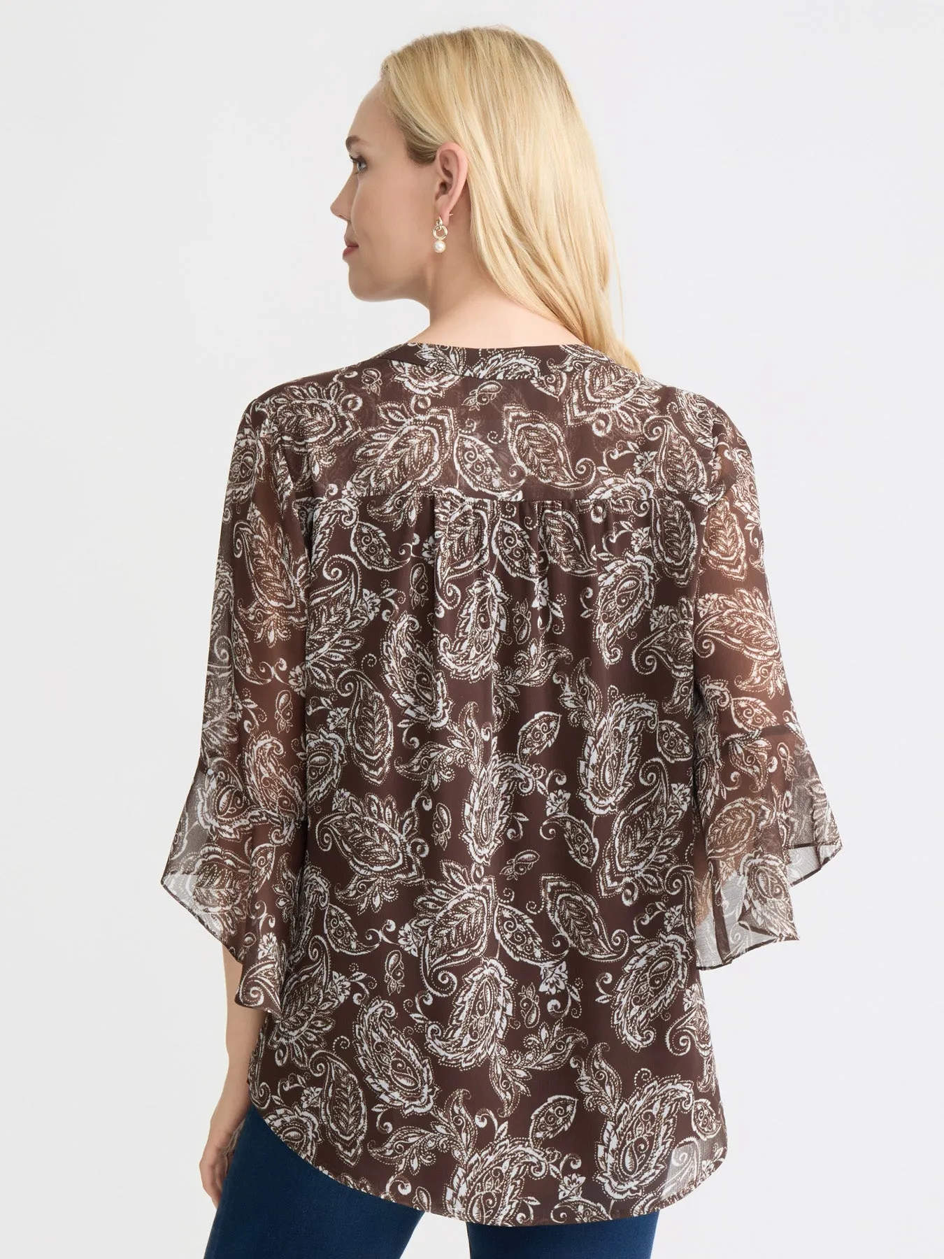 Flutter Sleeve Blouse, Printed Yoryu sold by Jones New York product image thumbnail 4