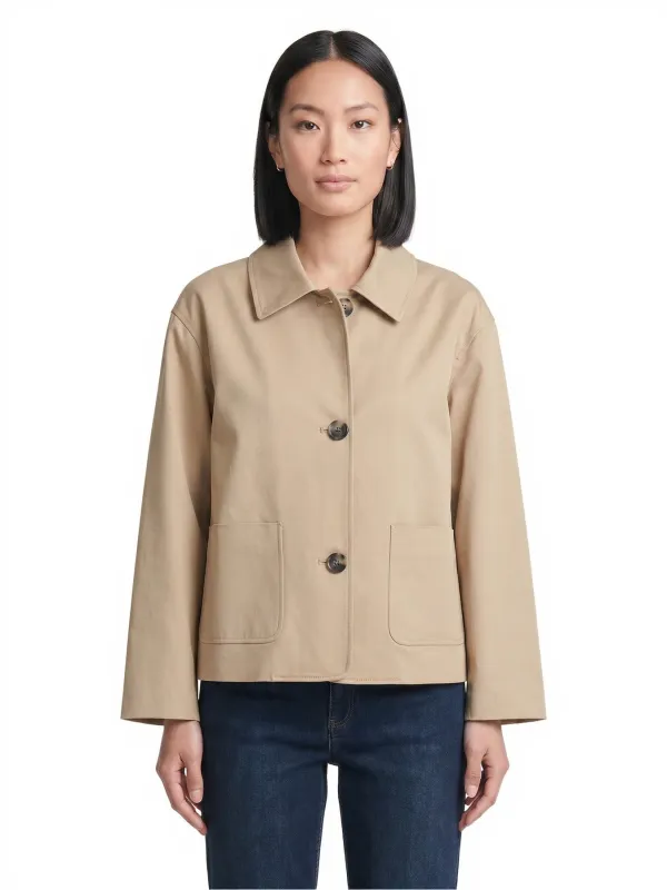 Three Button Jacket, Cotton Sateen made by Jones New York