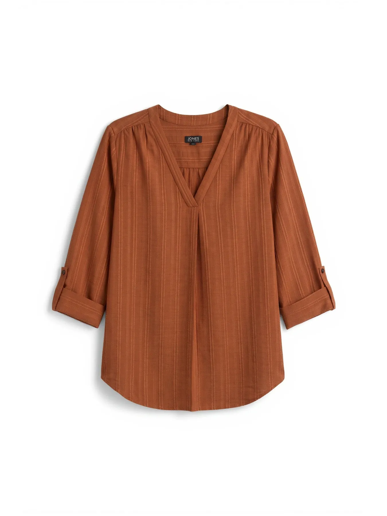 V-Neck Front Pleat Tunic , Woven Jacquard sold by Jones New York product image thumbnail 5