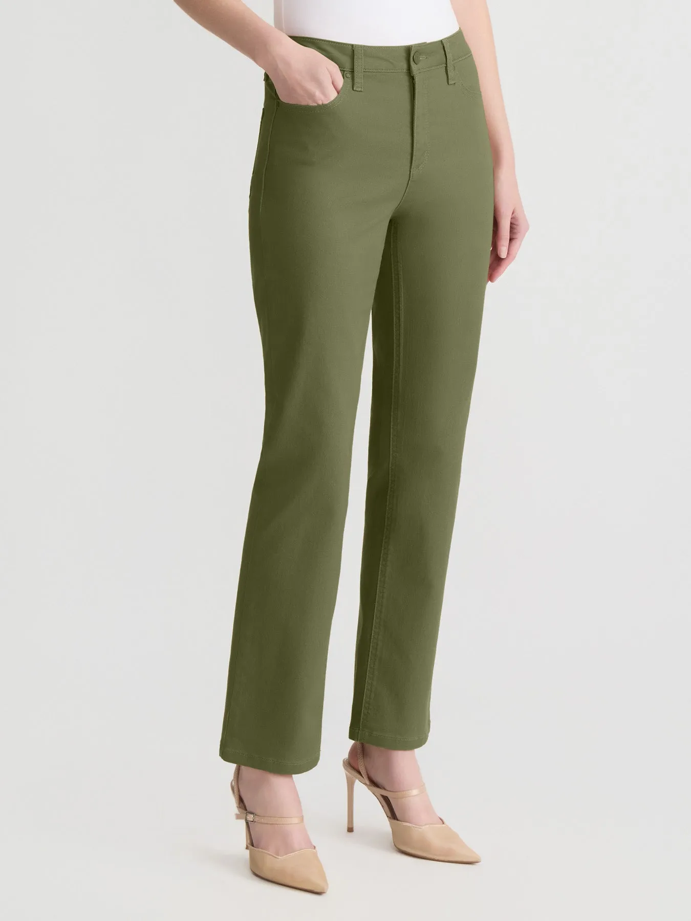 Lexington Straight Leg Jeans, Jasper Green sold by Jones New York product image thumbnail 2