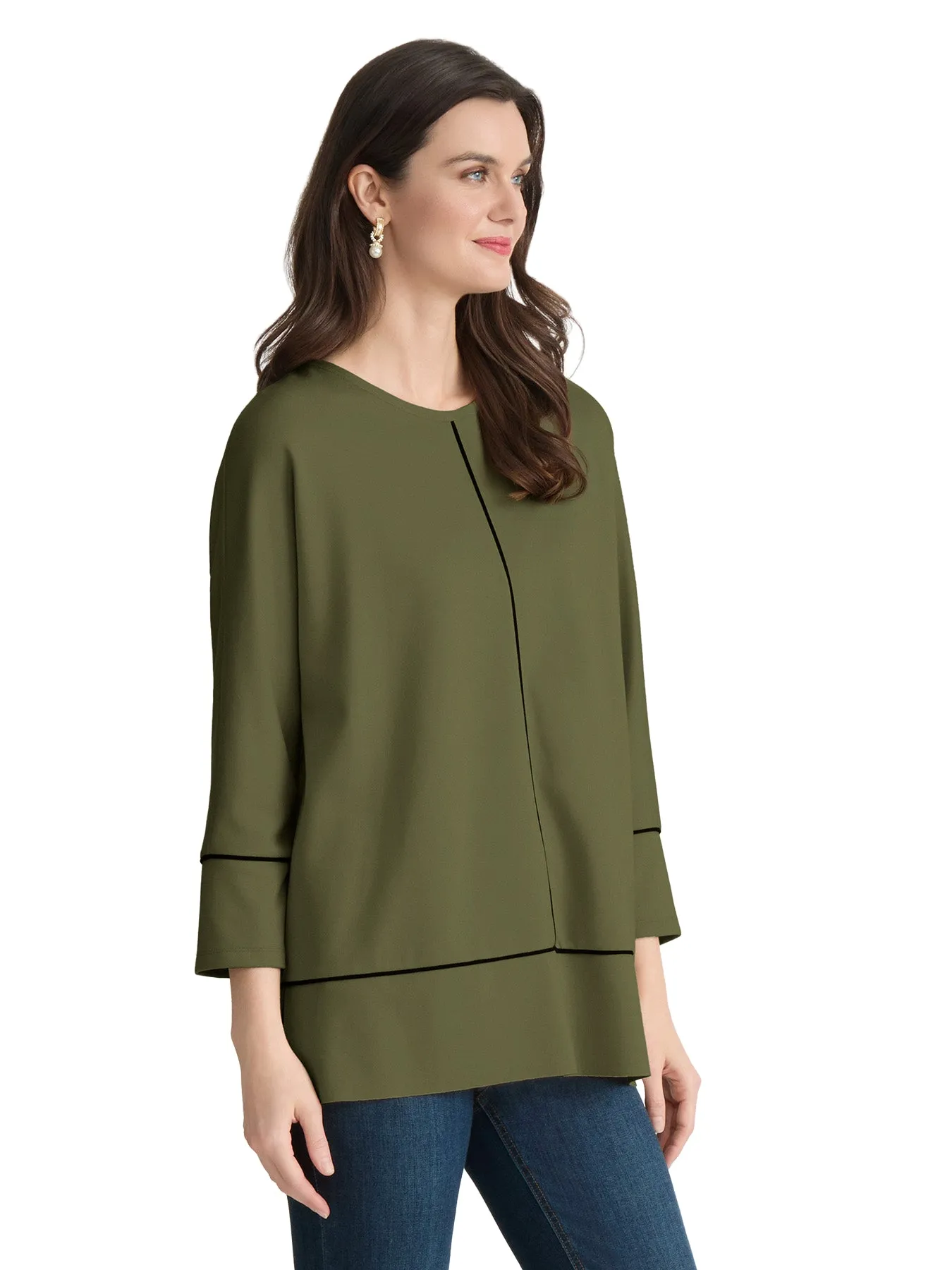Plus Seam Detail Dolman Tunic, Serenity Knit sold by Jones New York product image thumbnail 2