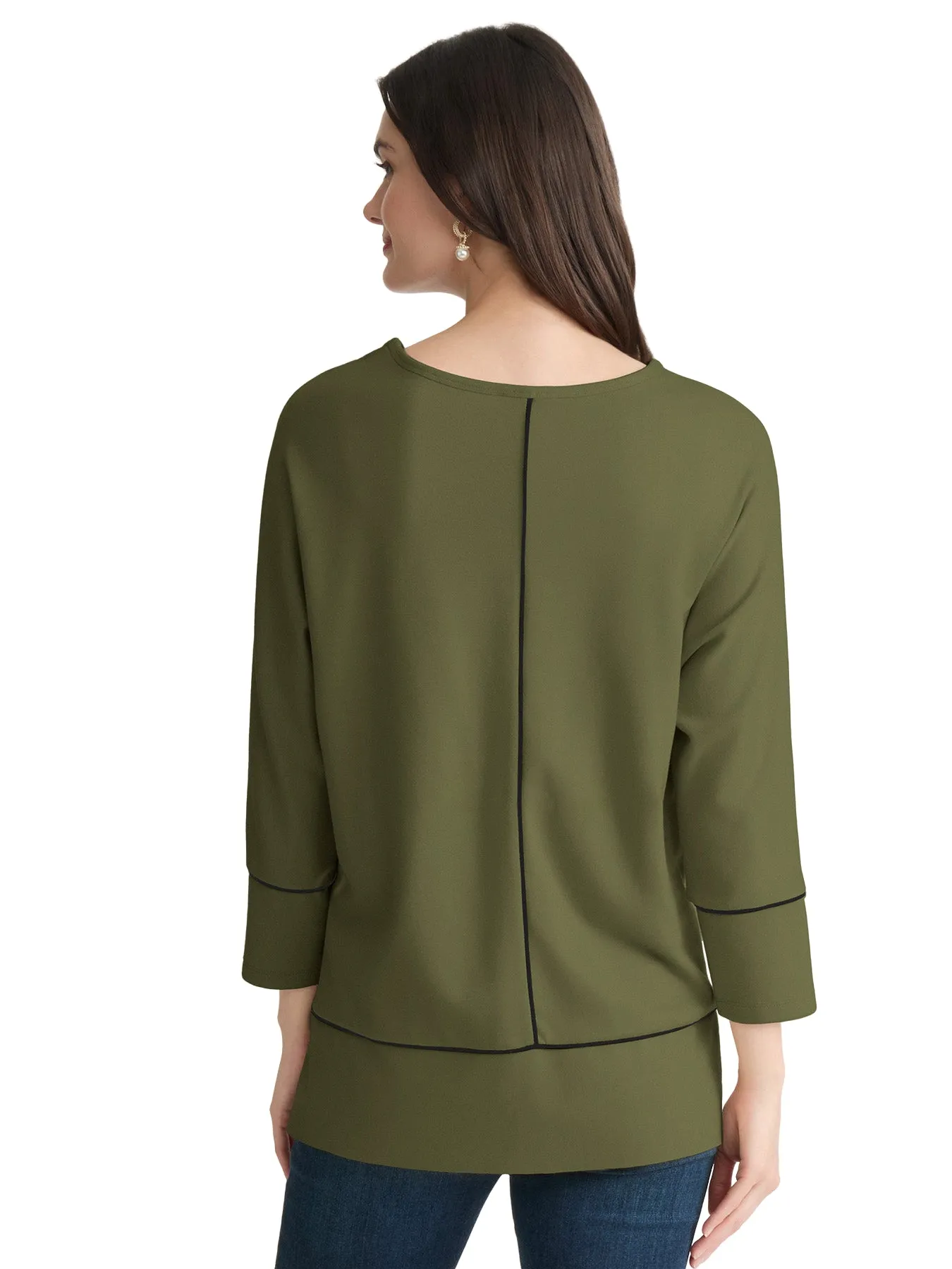 Plus Seam Detail Dolman Tunic, Serenity Knit sold by Jones New York product image thumbnail 4