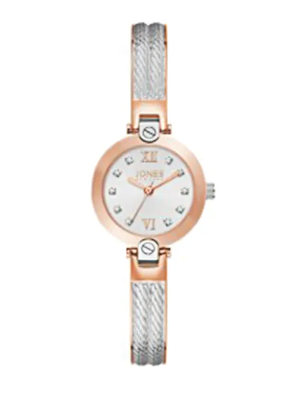 Two-Tone 3-Hand Watch, Metal Bangle Band made by Jones New York