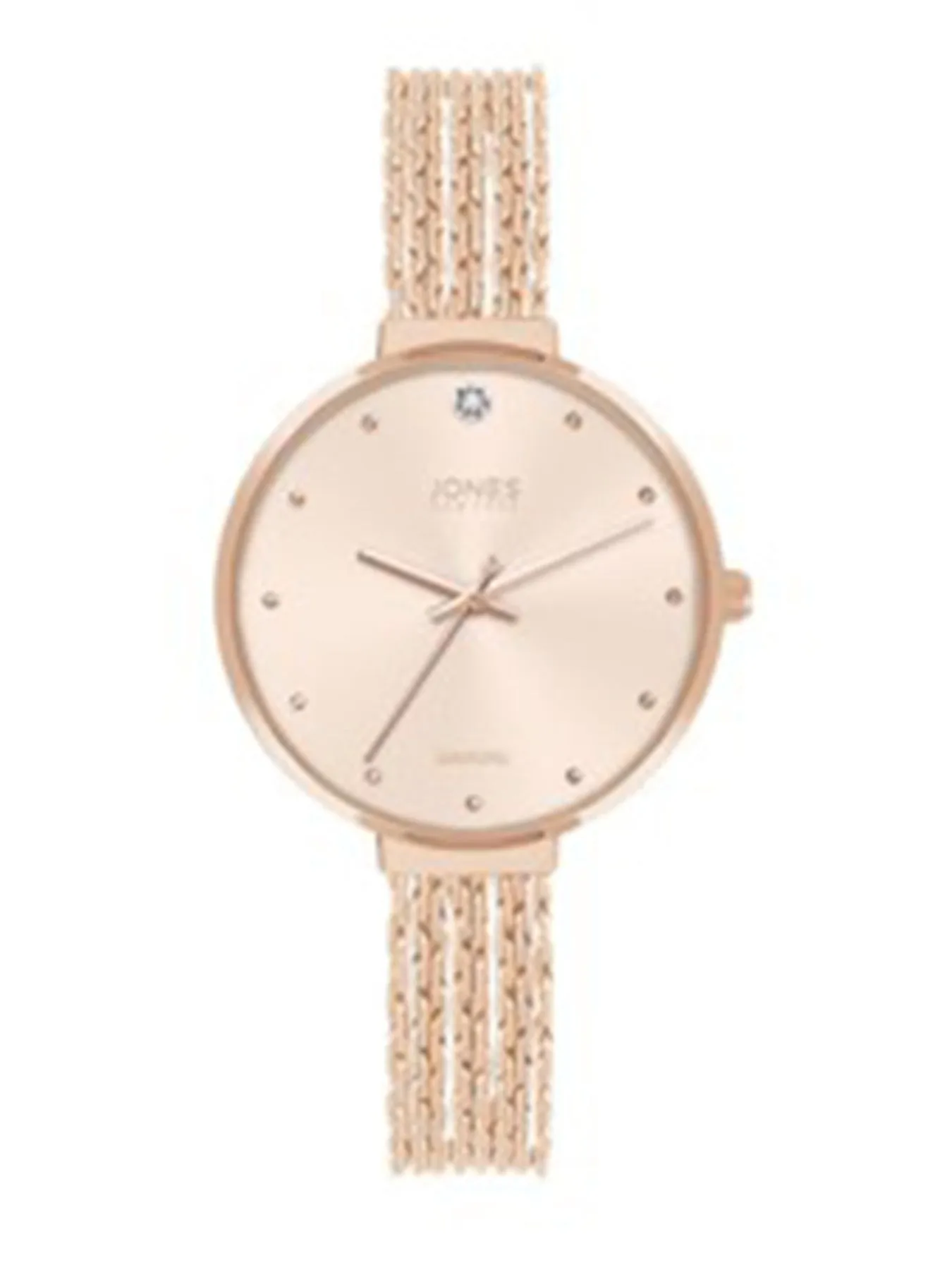 Rose Gold 3-Hand Watch, Metal Chain Link Band sold by Jones New York