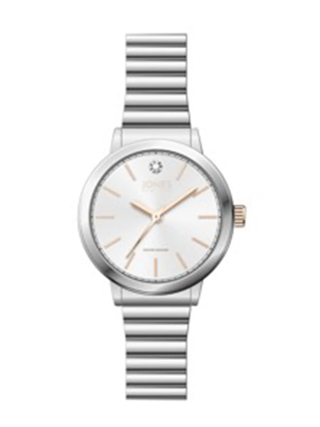 Silver-Tone 3-Hand Watch, Metal Link Band sold by Jones New York