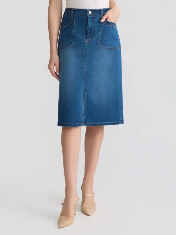 Lexington Denim Midi Skirt, Phoenix Wash made by Jones New York