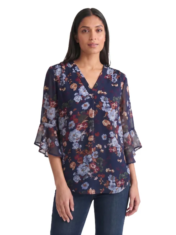 Flutter Sleeve Blouse, Chiffon made by Jones New York